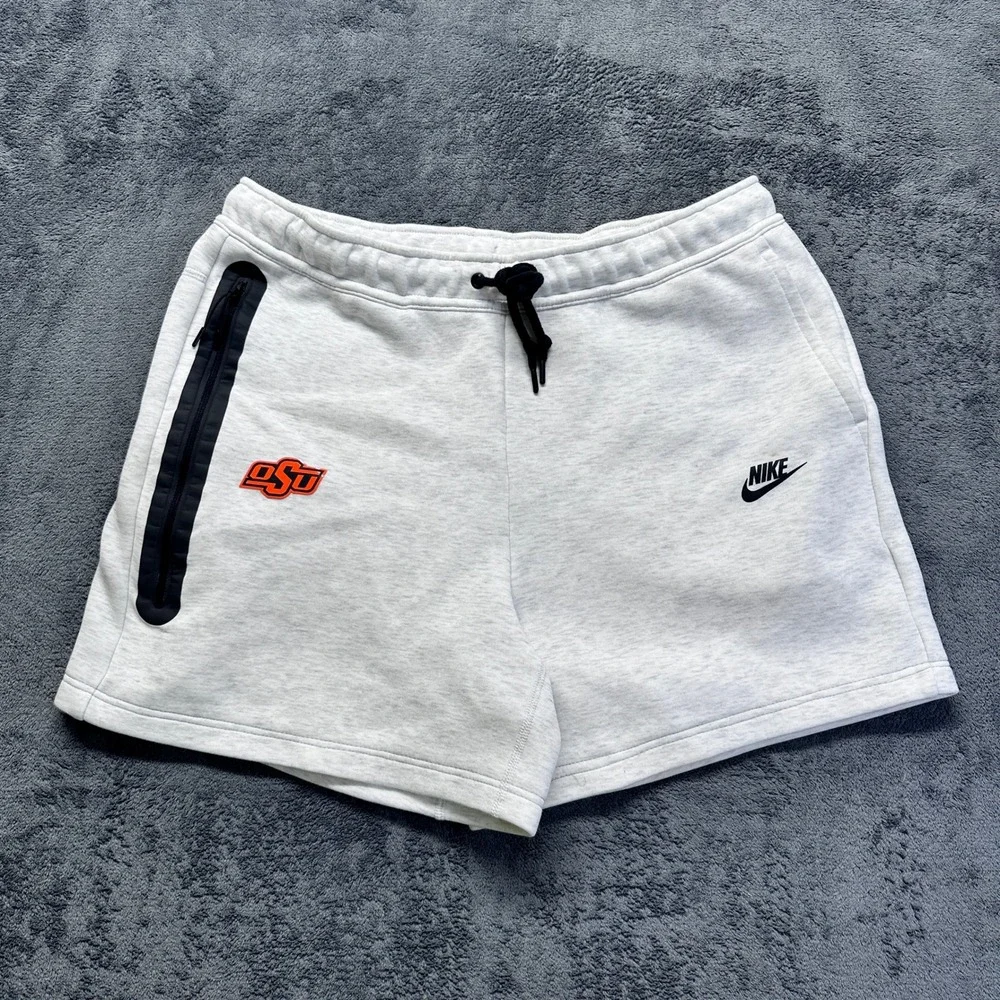 Oklahoma State Nike Tech Fleece Shorts Mens XL Light Grey FB8171 Team Issued 5